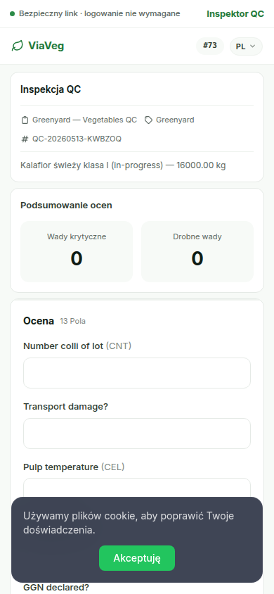 QC mobile form